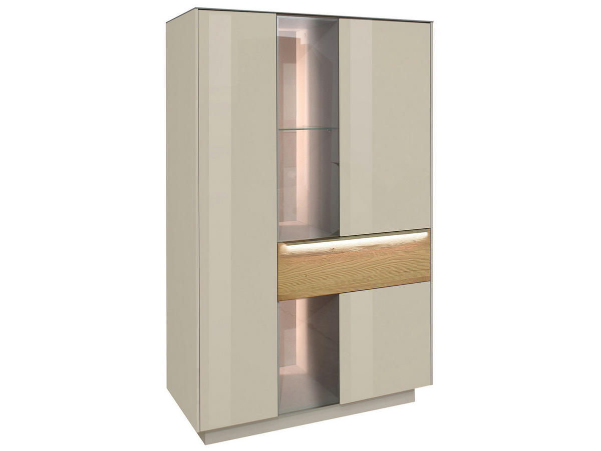 WOHNWAND Nova Kashmir und Eiche 2 teilig - Beige, Holzwerkstoff (214/151/42cm)