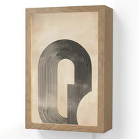 NÁSTĚNNÁ LAMPA Luk - Pruhy - Minimalistický - Černý 20x30 cm - béžová, kompozitní dřevo (20/30/8cm) - OnlyWow