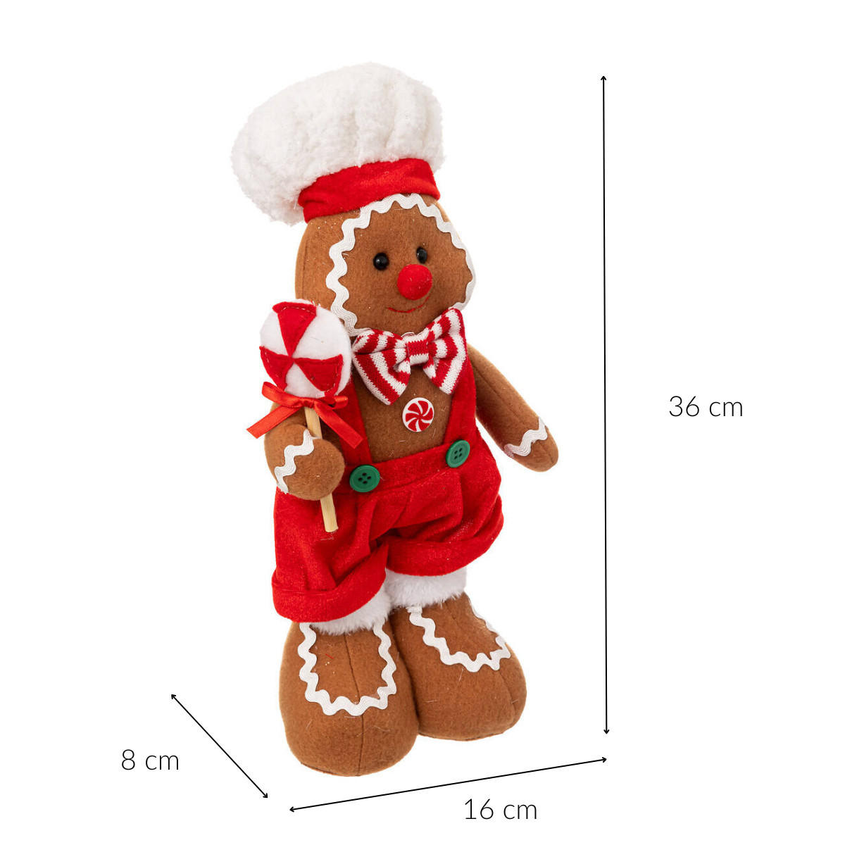 WEIHNACHTSDEKORATION Lebkuchenmann 35 cm - Multicolor, Textil (8/36/16cm) - Atmosphera Createur d´interieur