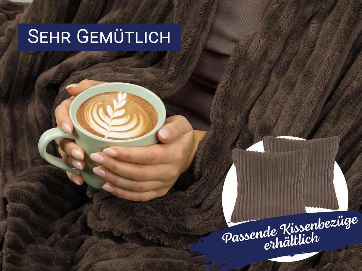 KUSCHELDECKE, 150x200 cm, 100% Polyester, Braun - Braun, Textil (150/200cm) - Zollner