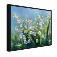 BILDER mit Rahmen Blumen Natur Grün 100x70 cm - Multicolor, Holzwerkstoff (100/70cm) - Wallarena