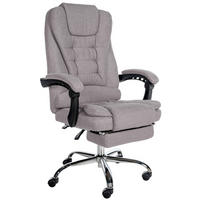 CHEFSESSEL Stoff grau - Chromfarben/Grau, Textil/Metall (67/115/68cm) - CLP