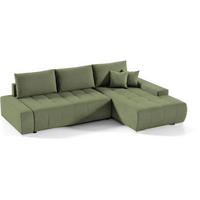 ECKSOFA Draco L grün rechts - Chromfarben/Grün, Textil/Metall (267/186cm) - Beautysofa