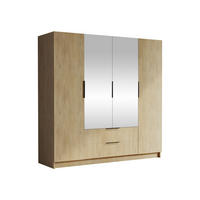 KLEIDERSCHRANK Sofia II - Eichefarben/Schwarz, Holzwerkstoff/Kunststoff (200/216/60cm) - MIRJAN24