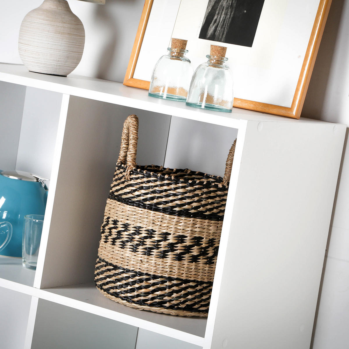 REGAL mit 6 Fächern - H91,5 x L61,5 cm - Weiß, Holzwerkstoff (29.5/91.5/61.5cm) - Calicosy