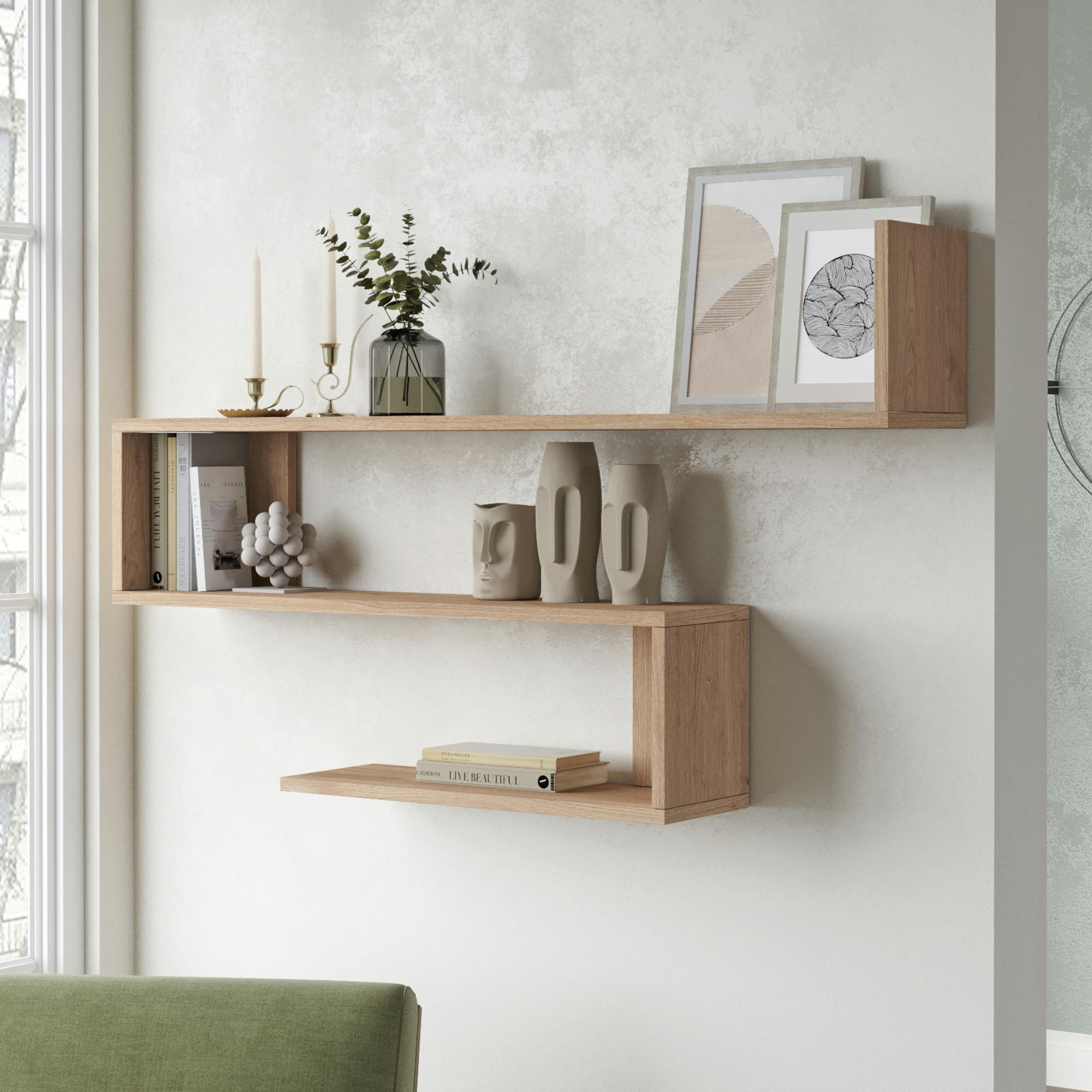 WANDREGAL Kitee - Eichefarben, Holzwerkstoff (120/71.5/14.5cm) - [en.casa]