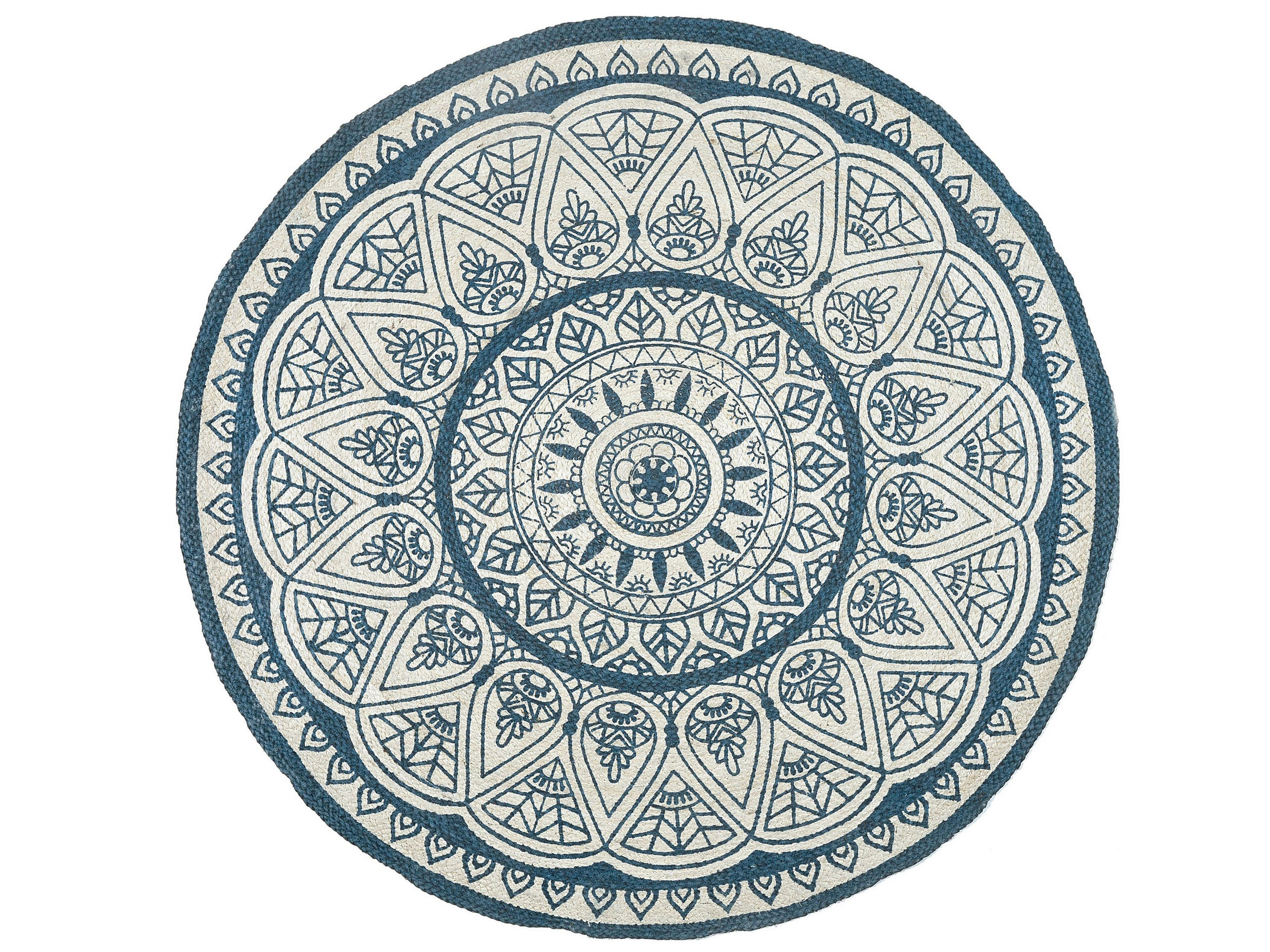 KURZFLOR-TEPPICH Anadere 120/120 cm - Blau, Naturmaterialien (120/120cm) - Beliani