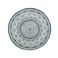 KURZFLOR-TEPPICH Anadere 120/120 cm - Blau, Naturmaterialien (120/120cm) - Beliani
