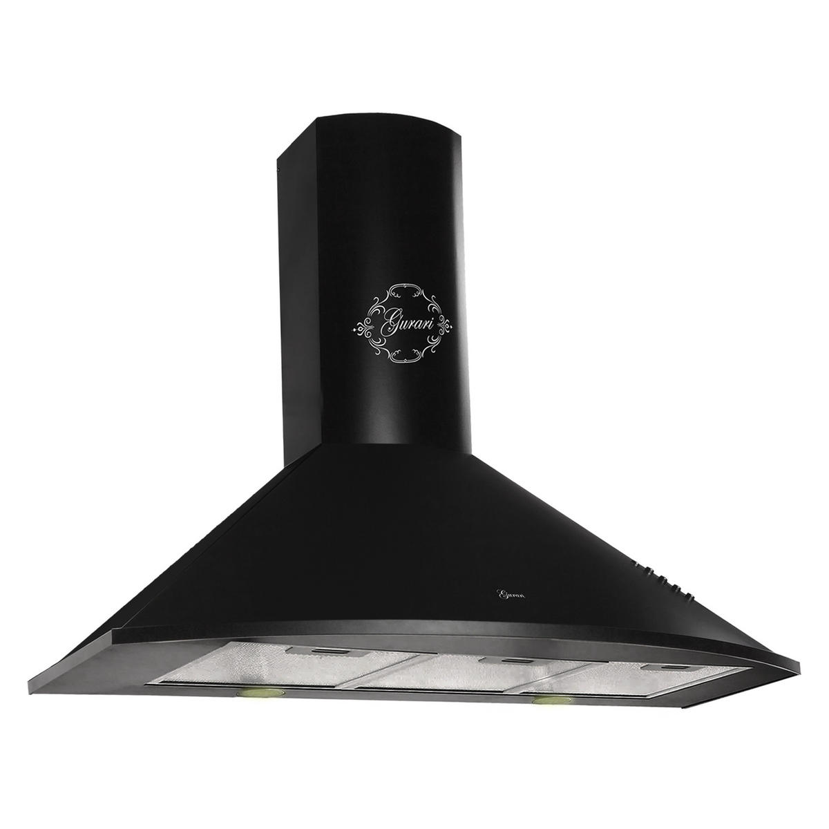 DUNSTABZUGSHAUBE GCH C 046 BL 9 N 90 cm Schwarz - Schwarz, Metall (90/117/50cm) - Gurari