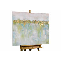 ACRYLBILD HANDGEMALT 100/75 cm - Türkis/Beige, Holz/Textil (100/75cm) - KUNSTLOFT