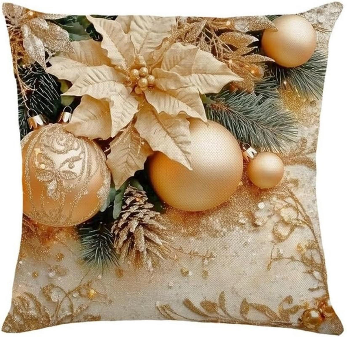 KISSENBEZUG – Weihnachtskissenbezug (Kissenfüllung nicht enthalten) – 45 x 45 cm – Multicolor(vier Stück) - Multicolor, Textil (45/45cm)