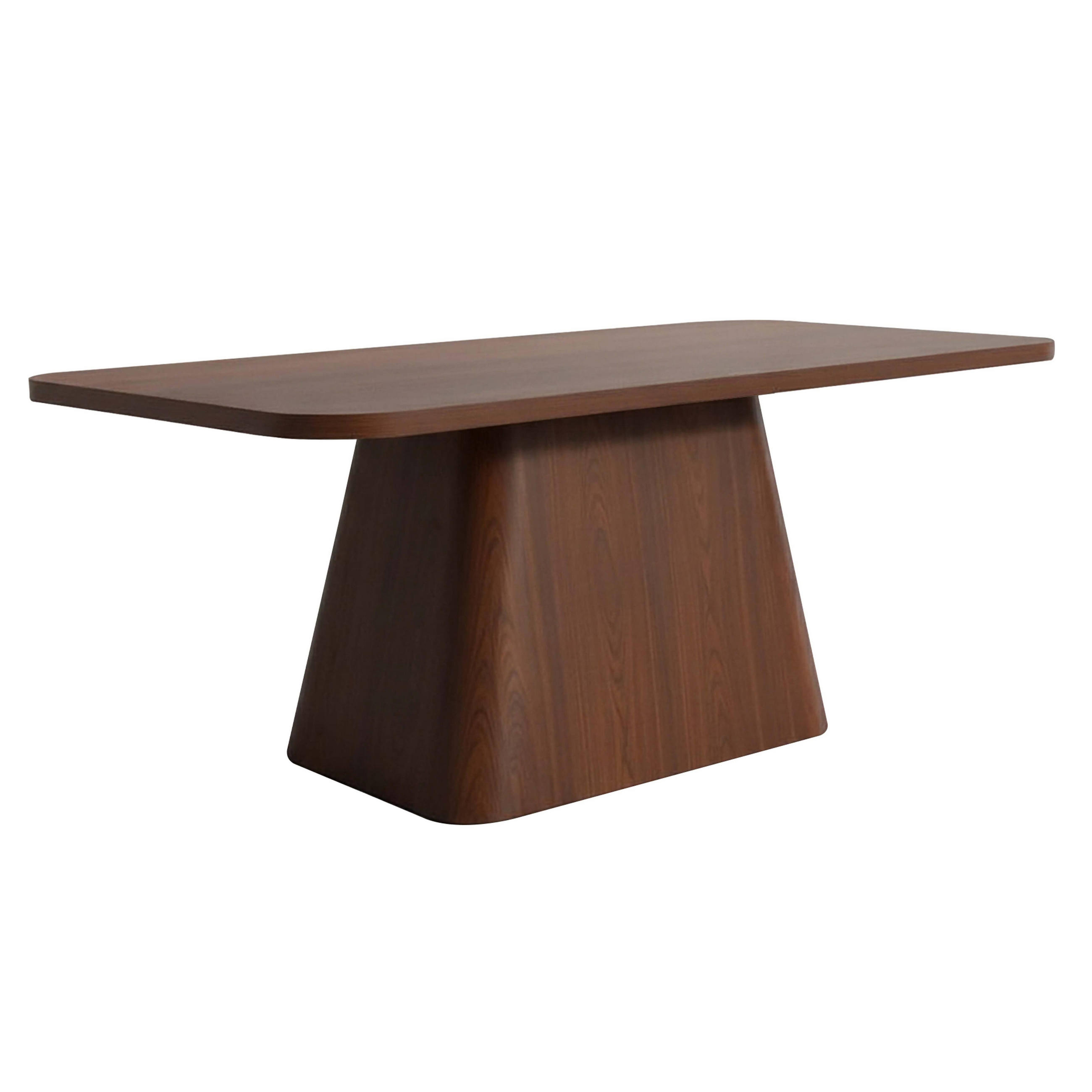 ESSTISCH, dunkles Holzeffekt - Braun, Holz (90/180/75cm) - Oviala