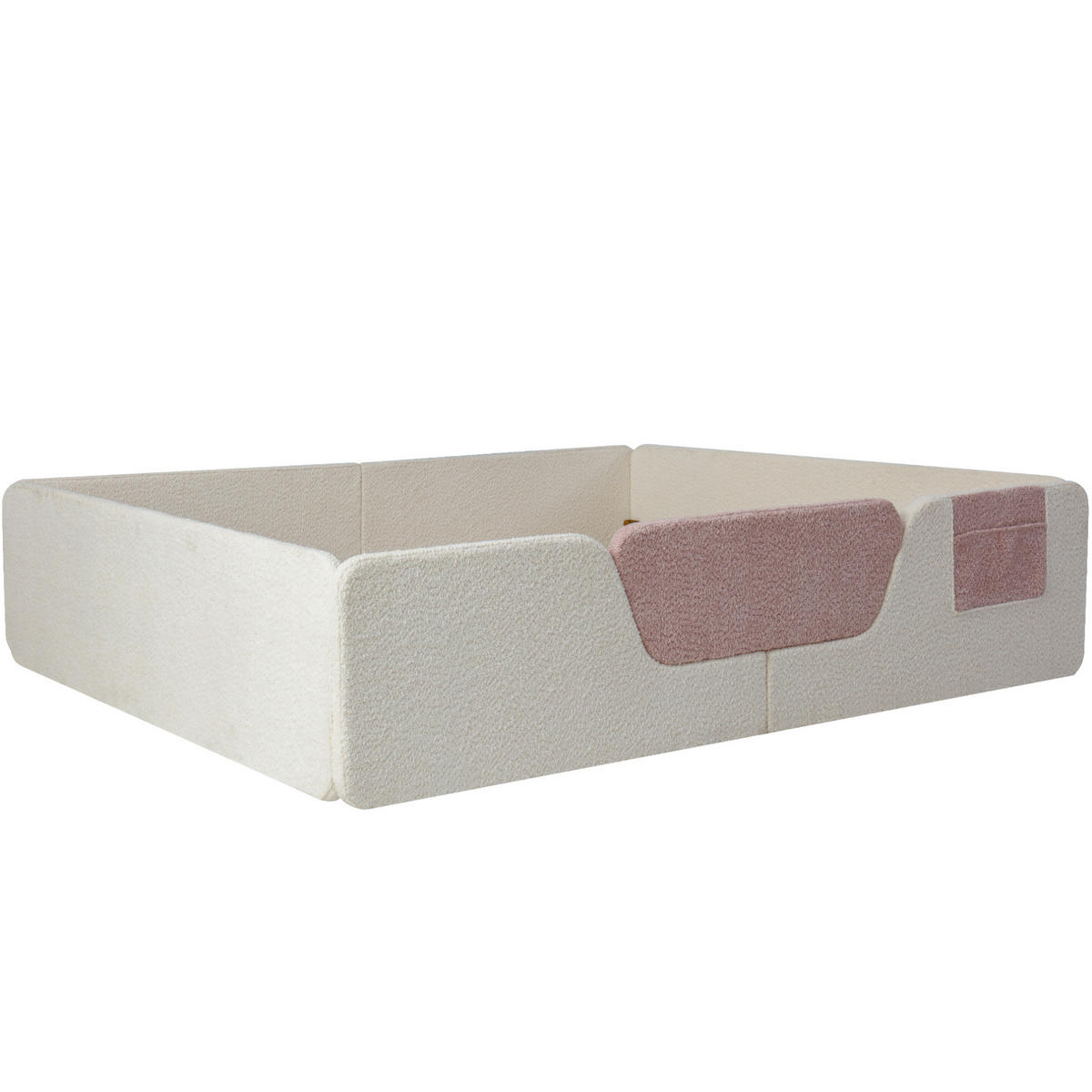 POLSTERBETT 140/190 cm beige aus Velours mit Seitengittern - Beige, Textil (140/190cm) - OKWISH