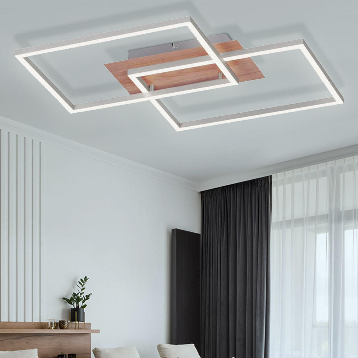 LED DECKENLEUCHTE IVEN Metall Silber - Silberfarben, Metall (50.4/42/7cm)