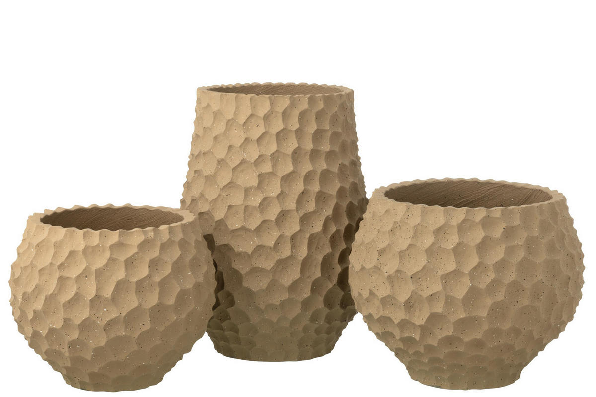 BLUMENTOPF KERBEN + AUßENBEREICH SAND Beige - Beige, Stein (36.5/48cm) - J-Line