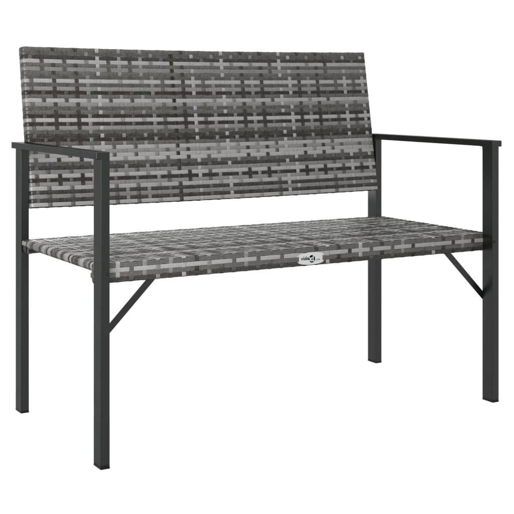 GARTENBANK 2-Sitzer Grau Poly Rattan - Grau, Kunststoff (109/88/62cm) - furnicato