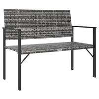 GARTENBANK 2-Sitzer Grau Poly Rattan - Grau, Kunststoff (109/88/62cm) - furnicato