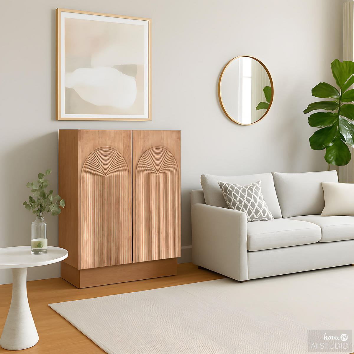 FURNIERTE KOMMODE - MDF - Kieferfarben, Holzwerkstoff (80/88/31cm) - home24