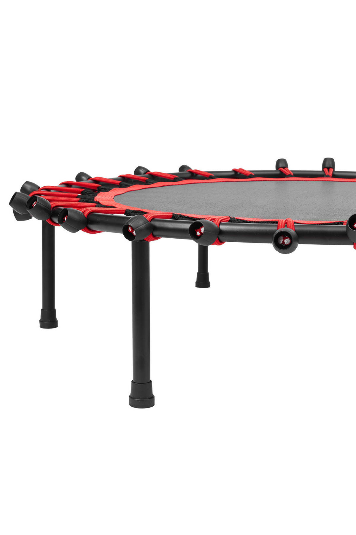 40-ZOLL-RUNDTRAMPOLIN mit Gummiseilen aus Stahl, Oxford-Gewebe, Gummiseile in Schwarz Rot Langlebig und sicher Stabil und leise 25 x 101 x 101cm - Schwarz, Metall (101/101cm) - Livingandhome
