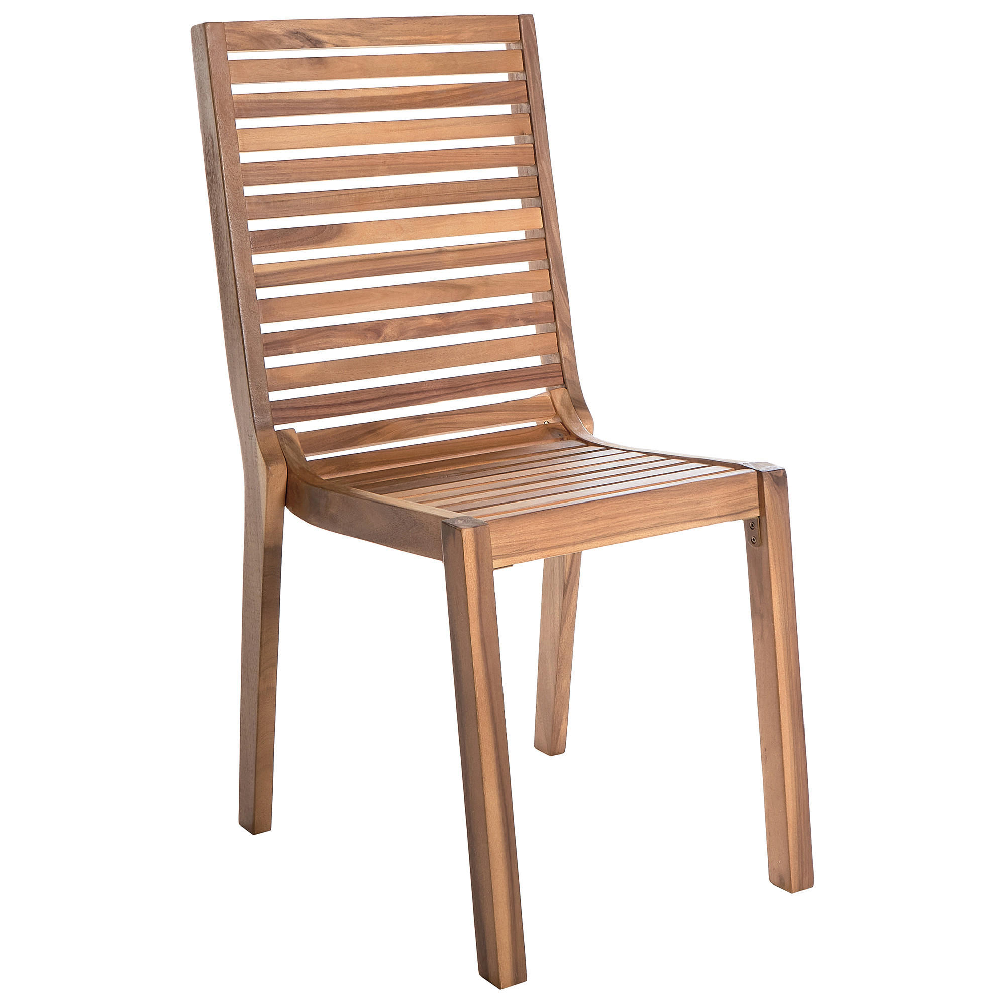 GARTENSTUHL 4er set Heller Holzfarbton Ombriano - Hellbraun, Holz (45/93/57cm) - Beliani