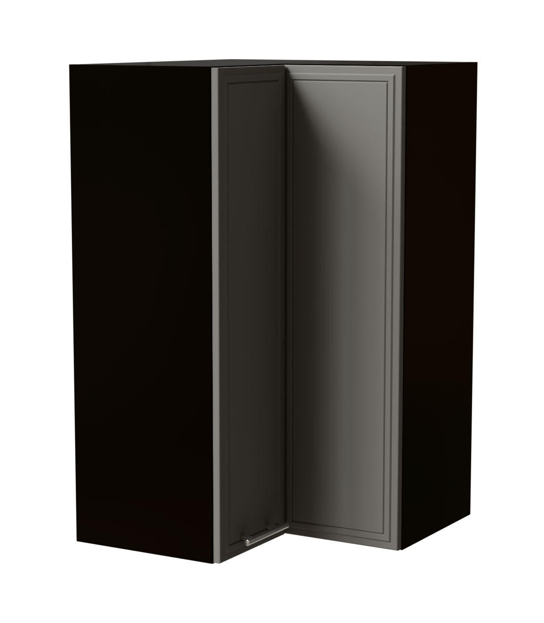 ECKHÄNGESCHRANK Salo W14/60 Schwarz / Dust Grey Matt 60 / 60 / 96cm - Schwarz/Grau, Holz/Holzwerkstoff (60/96/60cm) - Feldmann-Wohnen