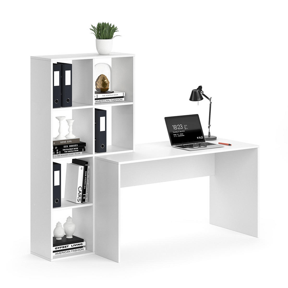 SCHREIBTISCH Mara Weiß 166.8 x 59 cm - Weiß, Holzwerkstoff (59/166.8/143cm) - Vicco