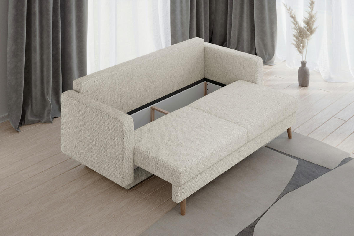 SCHLAFSOFA - Marbella - Creme (IMO 05) - Creme, Holz (230/90/97cm) - Möblo