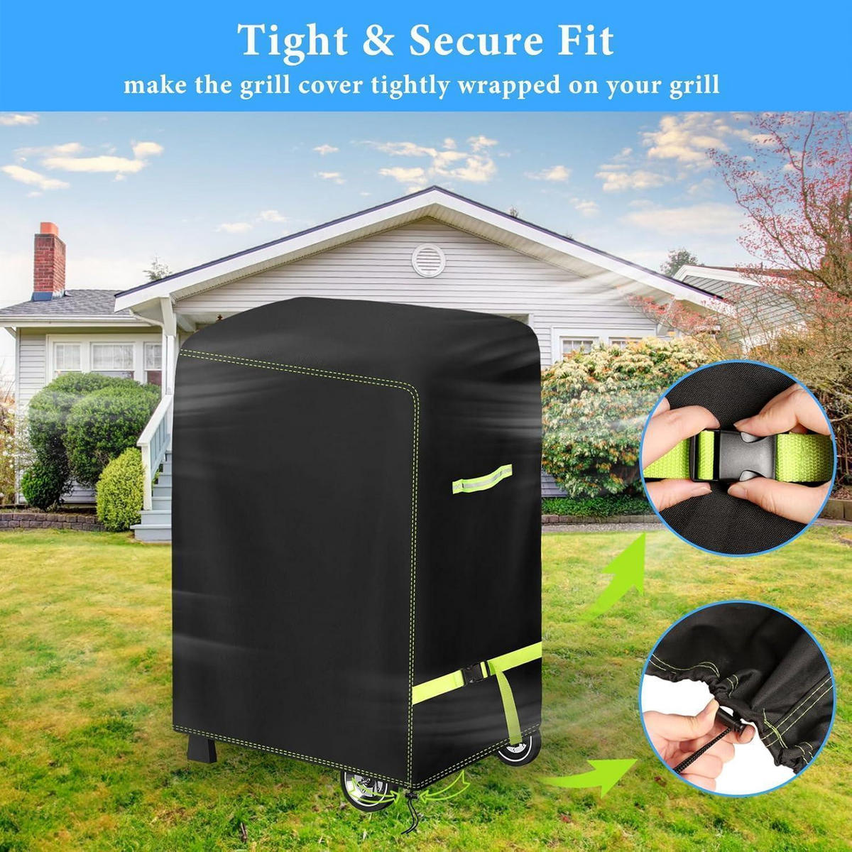 GRILL Abdeckhaube 90 x 70 x 110cm Wetterfest 420D Oxford - Schwarz, Textil (70/110/90cm)