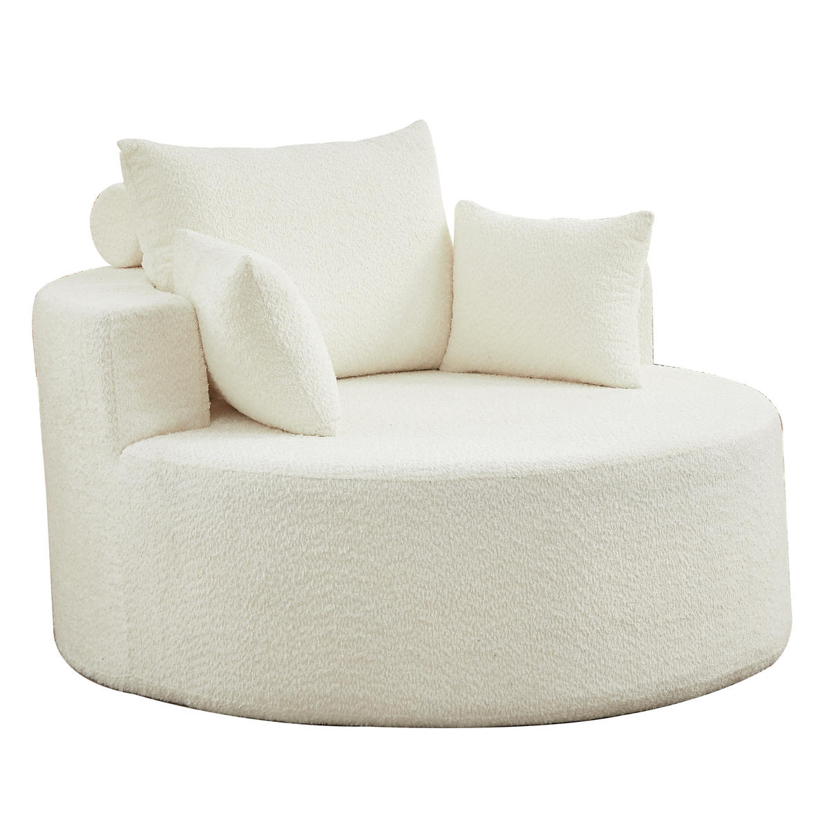 SESSEL aus Chenille-Schaumstoff, ohne Montage und modular kombinierbar - Beige, Textil (127/82/127cm) - Urban Meuble
