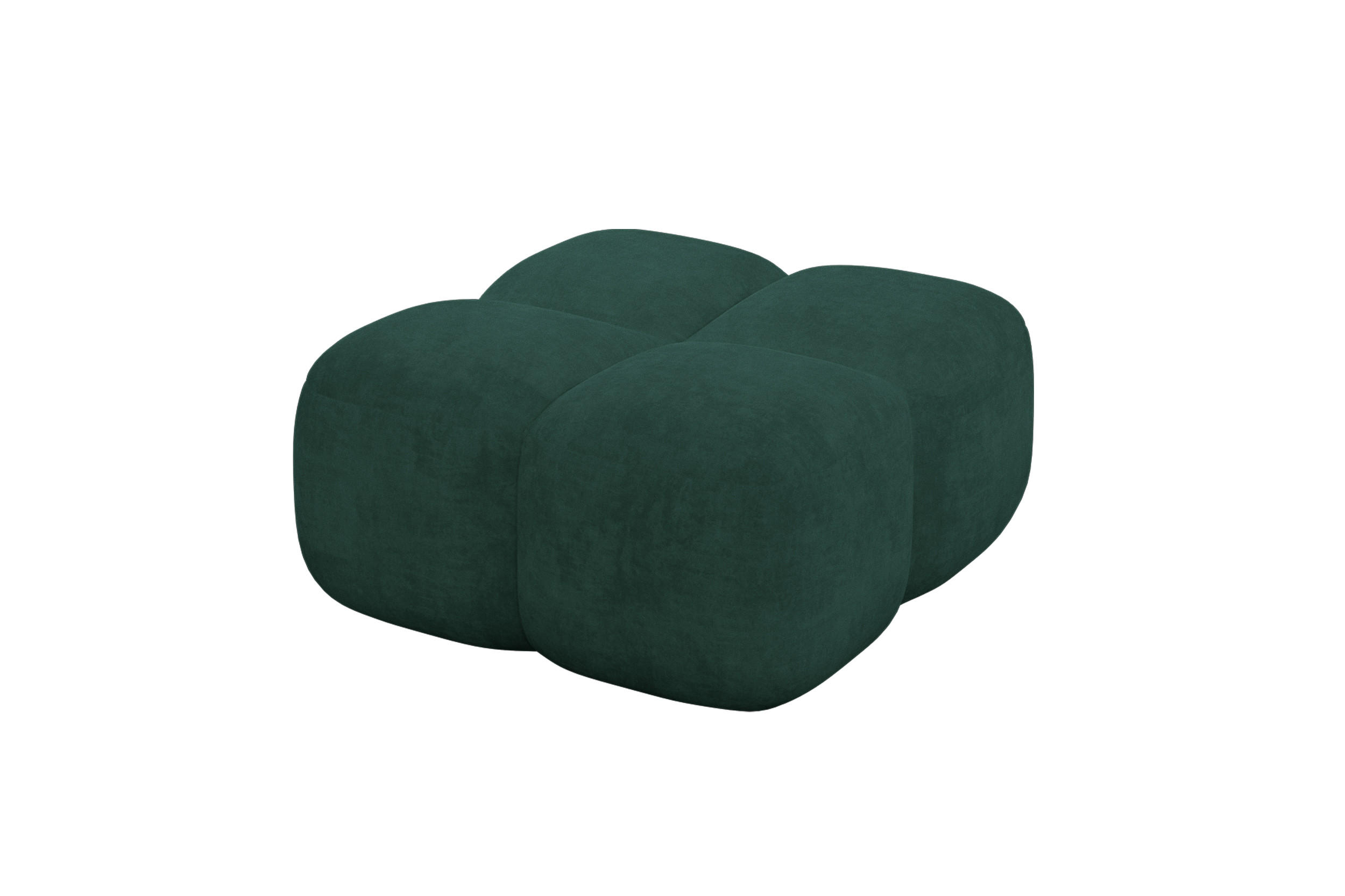 POUF Miko-Puf 90x90x45 cm Grün Velours Modular Sitzhocker - Schwarz/Grün, Holzwerkstoff/Kunststoff (90/43/90cm) - ALTDECOR