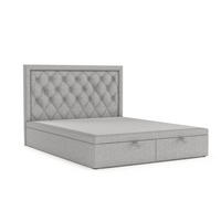POLSTERBETT Nicobar mit Stauraum 120/200 cm Grau im Megan Stoff - Schwarz/Grau, Holz/Holzwerkstoff (120/200cm) - AltaBeds