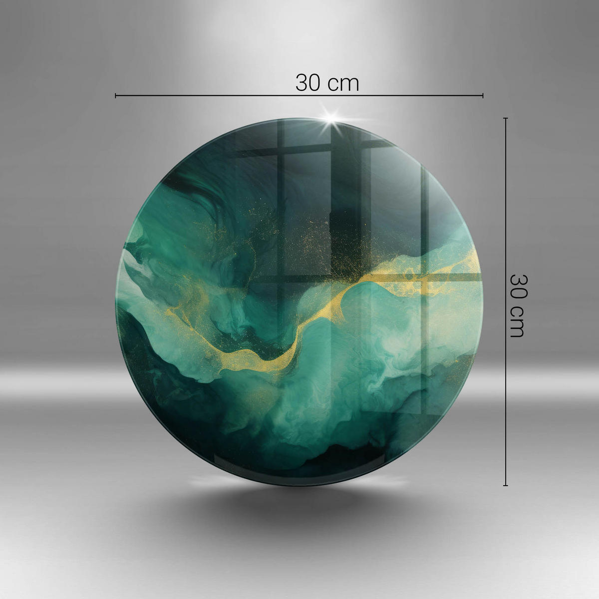 GLASPLATTE Ø 30 cm Flaschengrün - Dunkelgrün, Glas (30/30cm) - Wallfluent