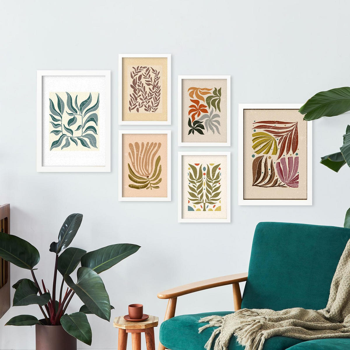 POSTER Set Mit 6 Blatt im Ethno-Stil Größe A3 & A4 Weißer Rahmen - Weiß, Papier (29.7/1cm) - Nacnic