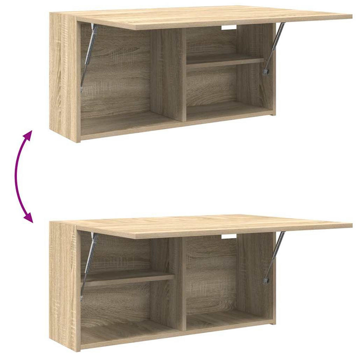 BAD-WANDSCHRANK Sonoma-Eiche 80/25/40 Cm Holzwerkstoff - Hellbraun, Holzwerkstoff (25/40/80cm) - vidaXL