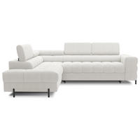 WOHNLANDSCHAFT FERUCCE Ecksofa L-Form – Polsterecke mit Schlaffunktion, Bettkasten & verstellbaren Kopfstützen 276 cm - Creme, Kunststoff (276/200cm) - Wohnideebilder