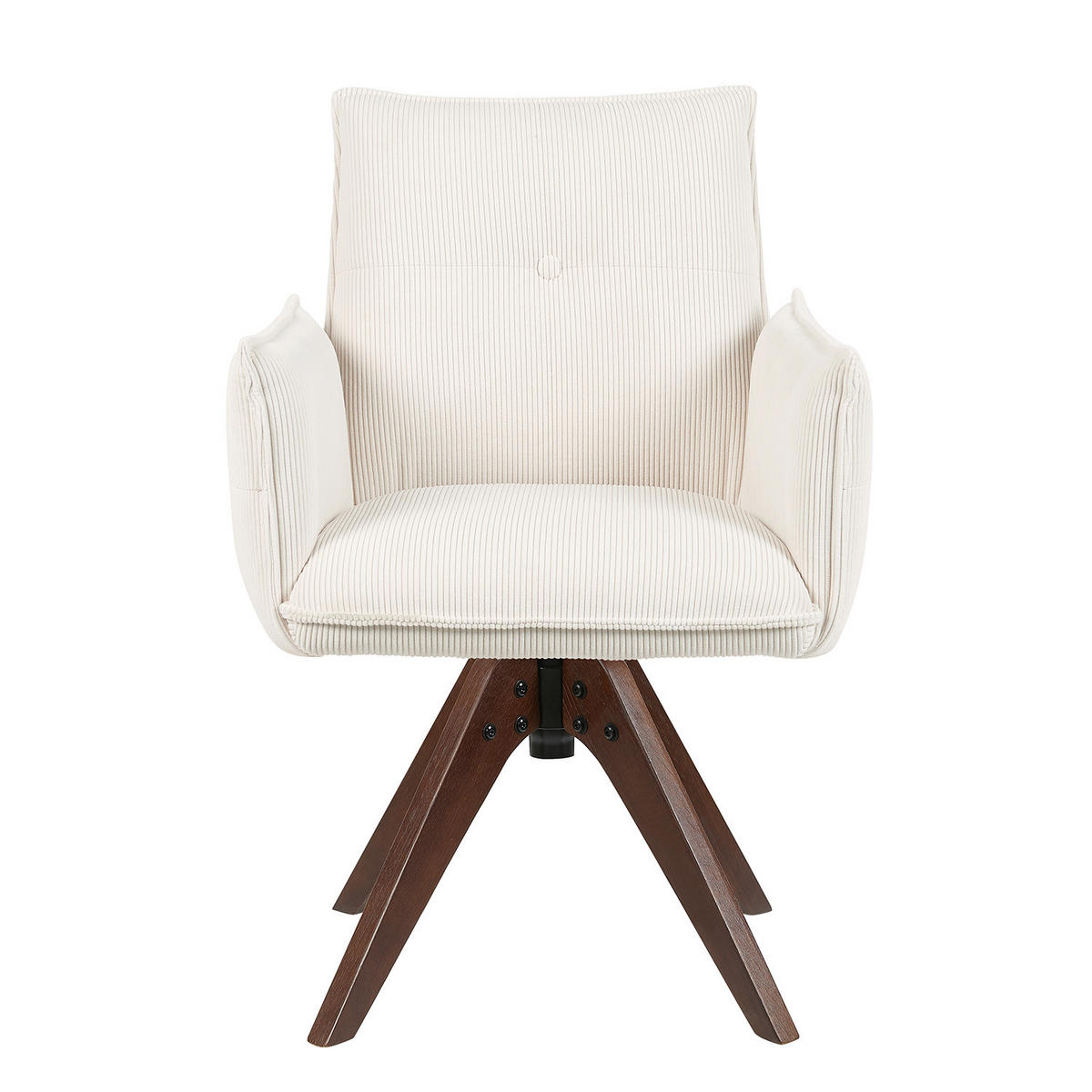 ARMLEHNSTUHL Mika-Emil 2er-Set - Nussbaumfarben/Creme, Eichenholz/Holz (60/88/63cm) - DUBI Möbel