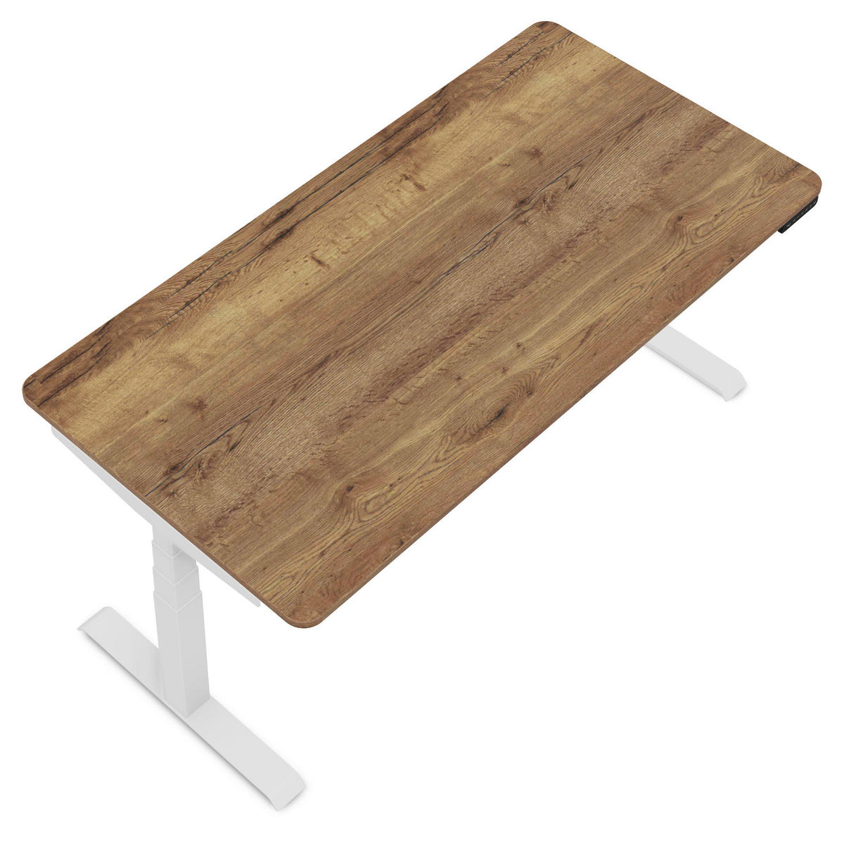 SCHREIBTISCH Elektrisch Höhenverstellbarer Familien Schreibtisch Pitino Curved Eiche Tabak Signalweiß 160/70/52.5-121cm - Eiche Wotan/Weiß, Holzwerkstoff/Metall (70/160/121cm) - ASSMANN
