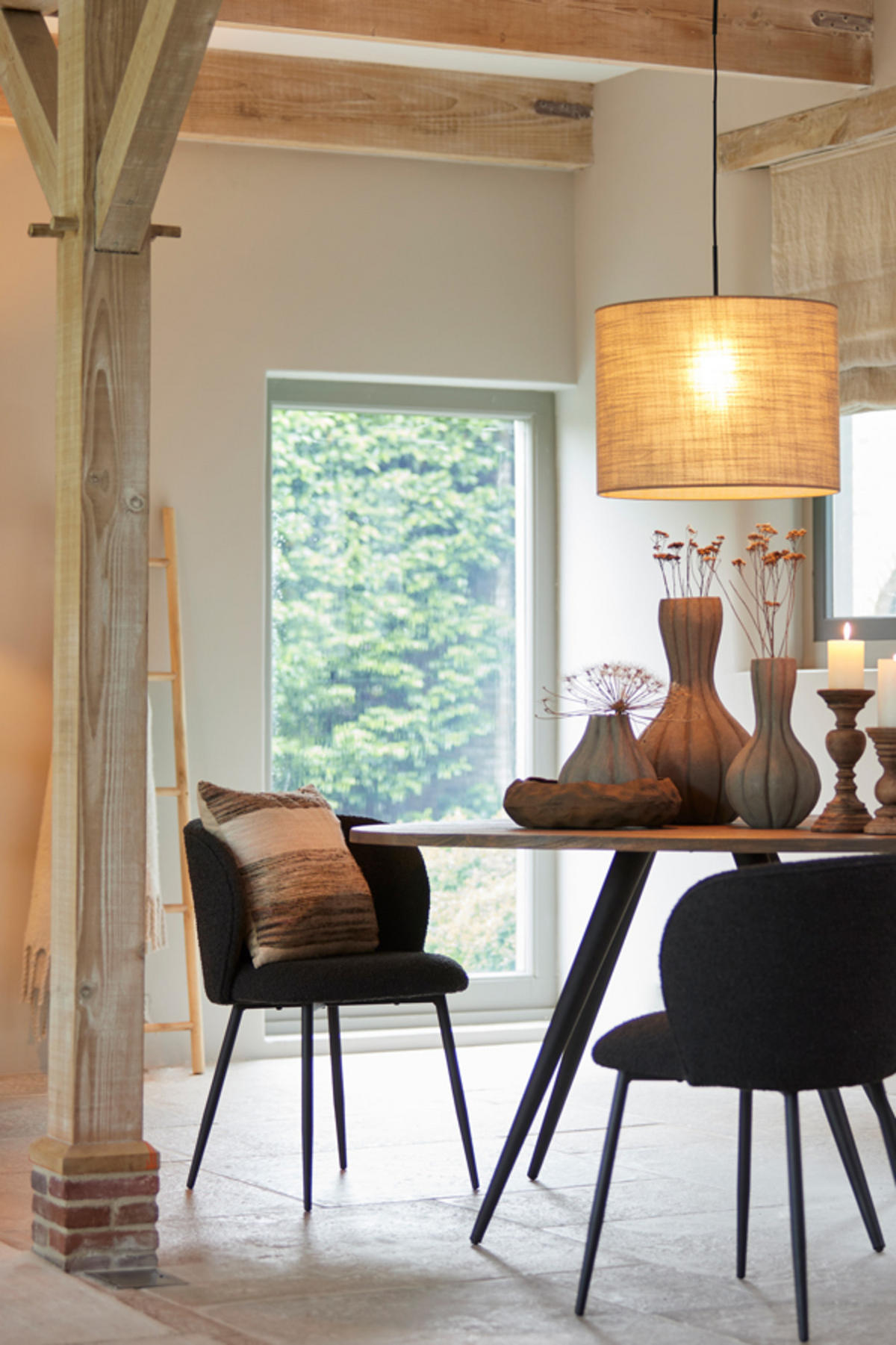 LAMPENSCHIRM Caden Braun Ø50/38 cm - Braun, Textil (50/50/38cm) - Light & Living