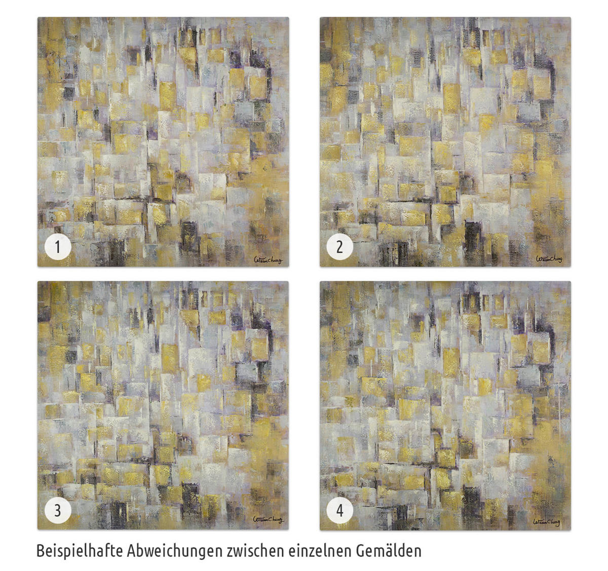 ACRYLBILD HANDGEMALT 80/80 cm - Gelb, Holz/Textil (80/80cm) - KUNSTLOFT