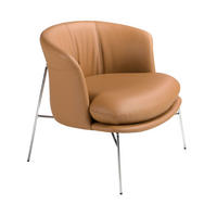 SESSEL aus braunem Kunstleder 76/71/69 cm - Chromfarben/Hellbraun, Leder/Kunststoff (76/69/71cm) - ANGEL CERDA