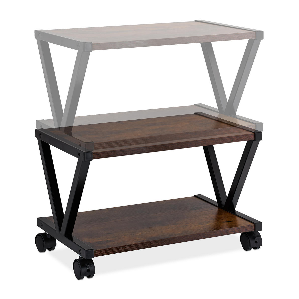 DRUCKERSTÄNDER - Multicolor, Holzwerkstoff/Kunststoff (28.5/44/28cm) - Relaxdays