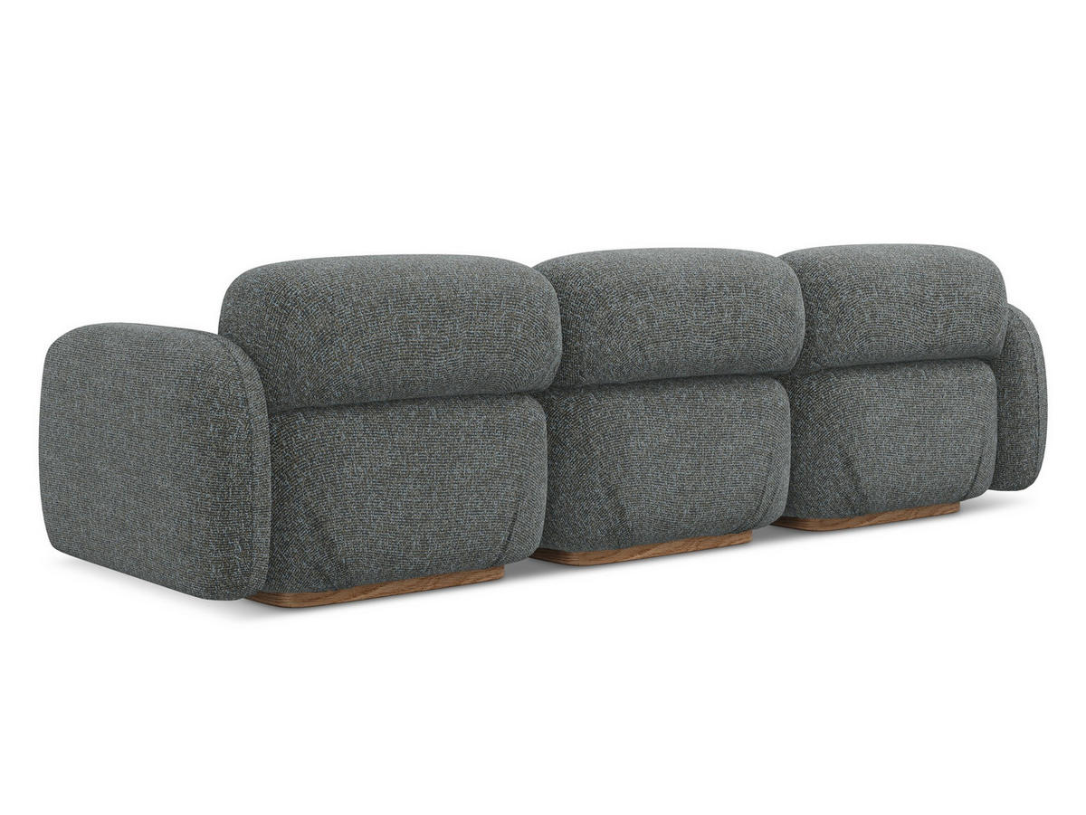 4-SITZER-SOFA Strukturstoff Stoff Grau - Dunkelgrau/Braun, Holz/Textil (270/73/95cm) - Makamii