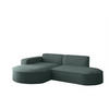 ECKSOFA Palma Xs Ottomane Opera Velvet - Smaragdgrün, Holzwerkstoff/Textil (236/165cm) - Fun Möbel