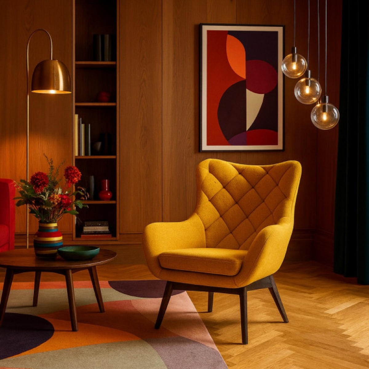 SESSEL Muskatgelb LISA CARO Auf Holzbeinen Gepolstert - Gelb, Textil (88/108/88cm) - Sepro Meble