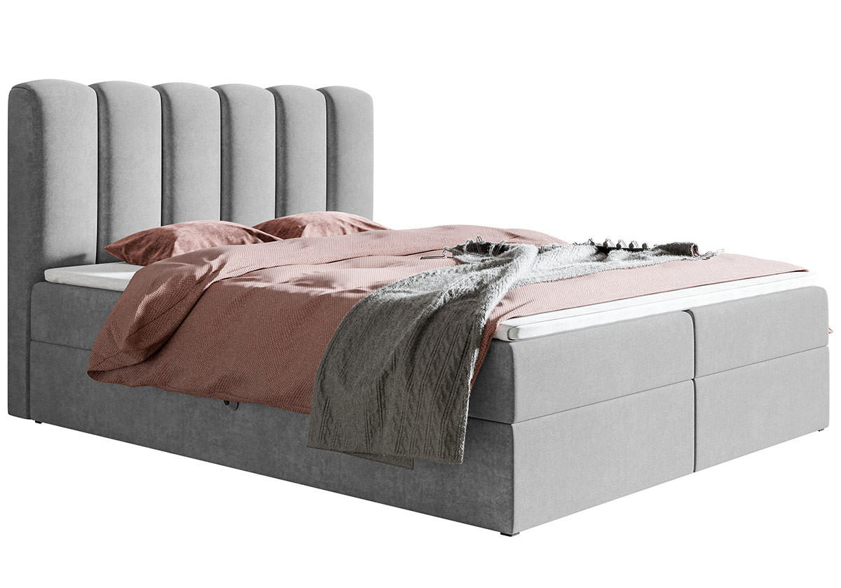 BETT Grau FOX 10 Mit Bettkasten Und Matratze 120x200 cm - Grau, Textil (120/200cm) - Sepro Meble