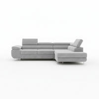 ECKSOFA ASTORP, Sofa aus Cord Grau - Poso 55 - Silberfarben/Grau, Textil/Metall (277/203cm) - Moderno Meble
