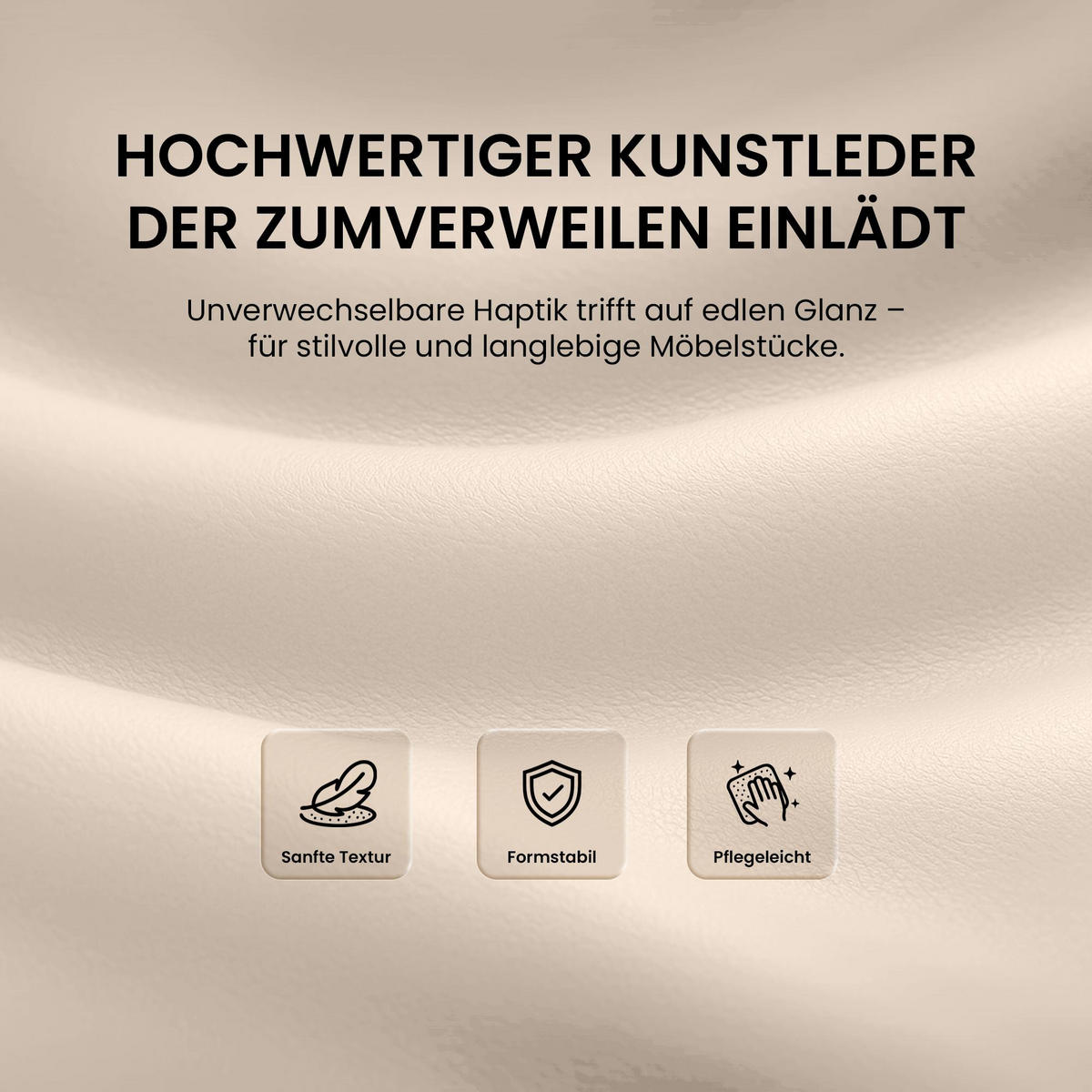 SCHWINGSTUHL Lederlook Creme - Creme, Textil/Metall (55/88/60cm) - CLP