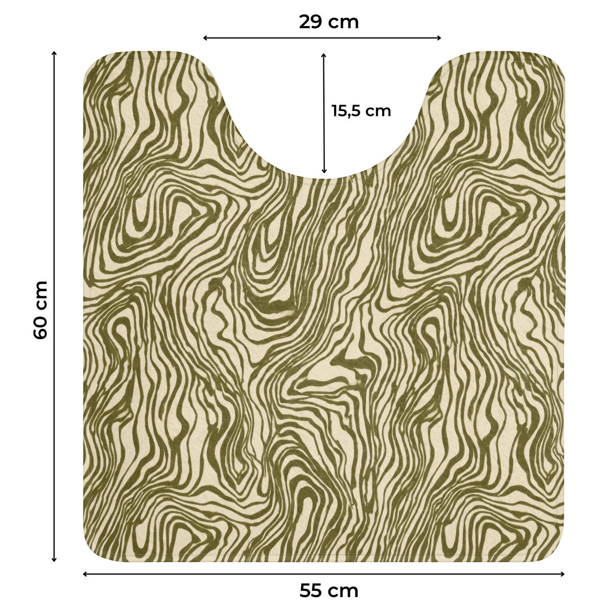 WC PŘEDLOŽKA Abstraktní - Mramor - Zelený 55x60 cm - tmavě zelená, textil/plast (55/1cm) - OnlyWow
