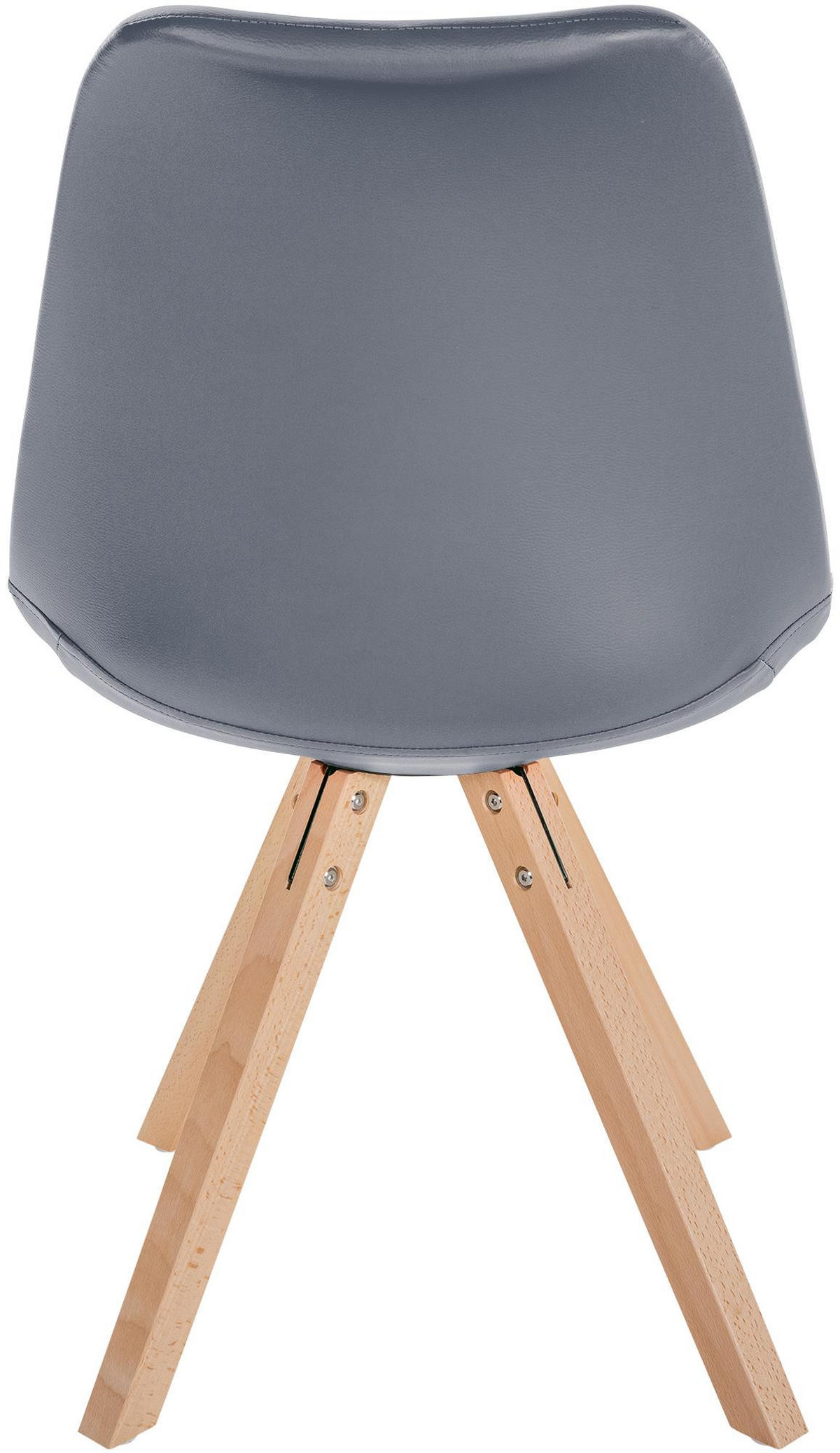 STUHL 4er Set Lederlook grau - Naturfarben/Grau, Holz/Textil (48/81/54cm) - CLP