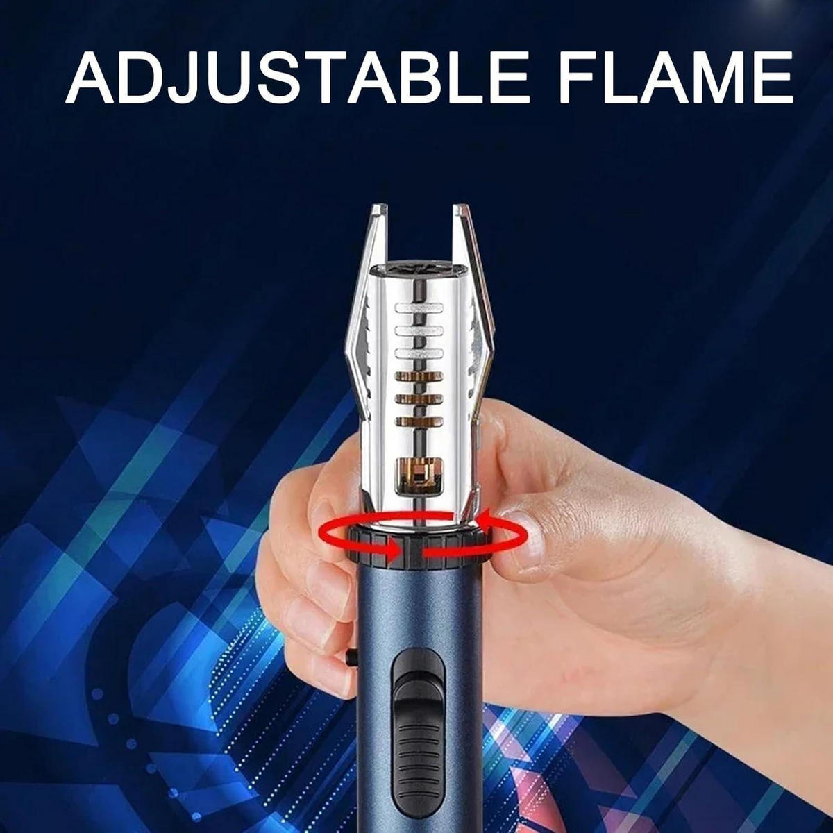 STABFEUERZEUG Jetflamme Grün Nachfüllbar Einstellbar Winddicht - Multicolor, Metall (2.8/2.8/20cm)